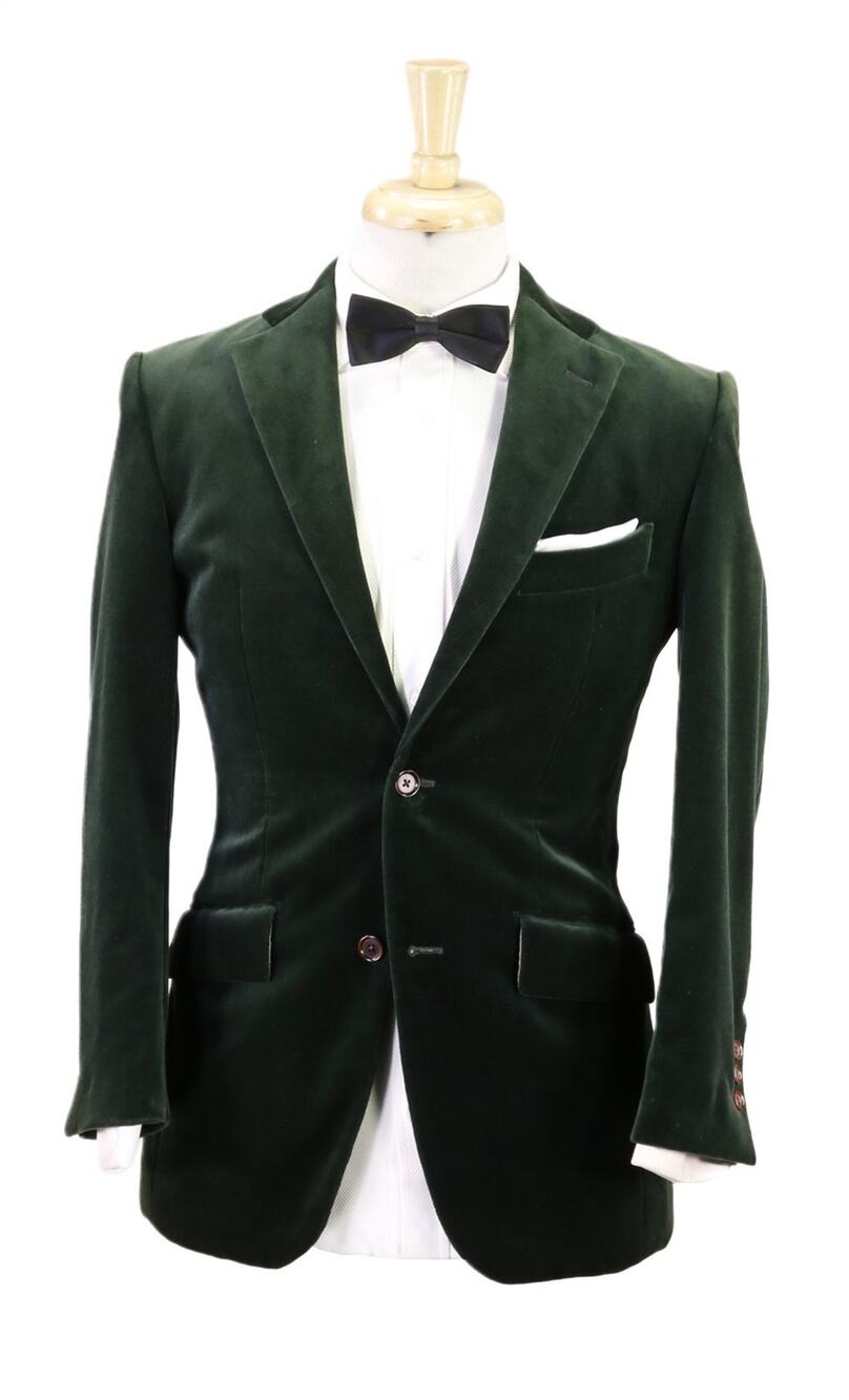 Paul Stuart Green Velvet 2-Btn Smoking Dinner Jacket Blazer 36S